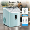 Nugget Ice Maker Countertop ,Pebble Ice Maker Machine with Self-Cleaning Function, 33lbs/24H with Ice Scoop and Basket for Home/Kitchen/Office, Light Blue