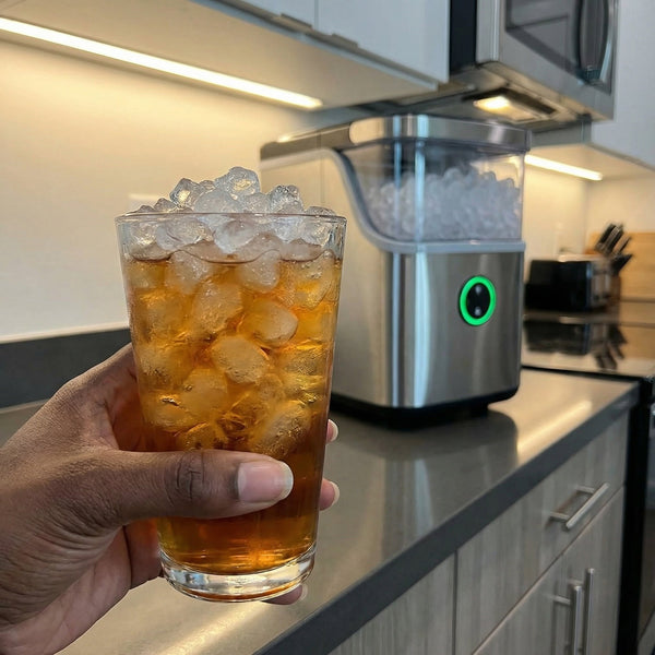 Philergo 35lbs/24H Nugget Ice Maker Countertop, Portable Ice Machine with Detachable Ice Basket, Silver