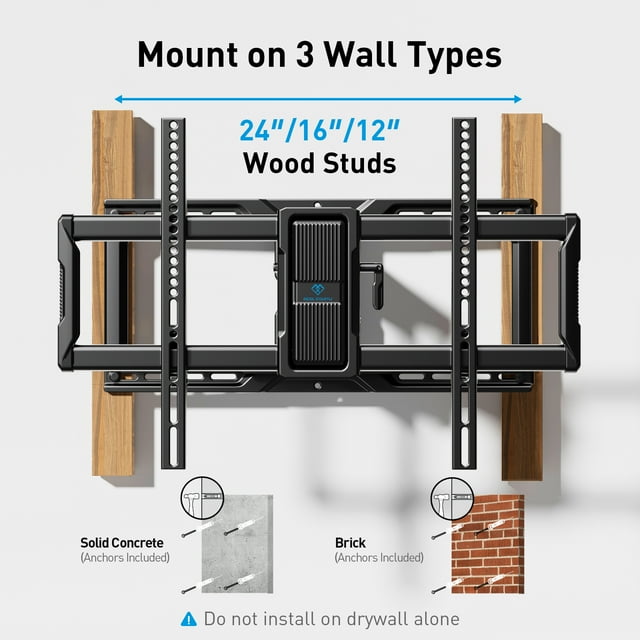 Perlesmith Full Motion TV Wall Mount Bracket for 50 to 90 inch TVs , Holds up to 150lbs, PSXF19B