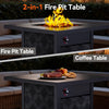Philergo 28" Propane Fire Pit, 50,000 BTU Square Gas Fire Pit Table for Patio Garden Party with Lava Rocks, Removable Lid, CSA-Certified