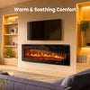 50 inch Wall Mounted Electric Fireplace Indoor Recessed Fireplace Heater with Touch Screen, Timer, Adjustable Flame Color and Speed