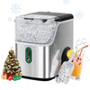 Philergo 35lbs/24H Nugget Ice Maker Countertops with LED Indicator, Portable Chewable Pebble Ice Machine with Self-Cleaning, Crushed Sonic Ice for Hmoe, Kitchen, RV, Stainless Steel