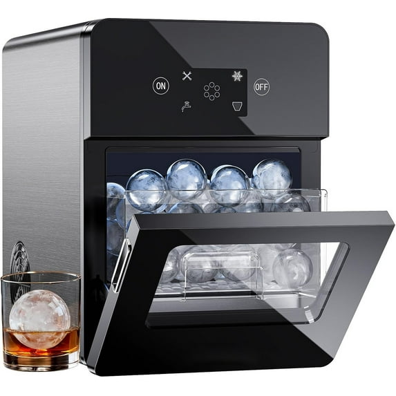 2.4″ Sphere Ice Maker, Clear Ice Ball Maker with Slow-Melting, 100 pcs/24hrs