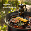 19 inch Portable Fire Pits with Grill for Outside 58000 BTU Gas Fire Bowl with Foldable Legs & Lid & Carry Kit & Lava Rock Stone