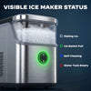 Philergo 35lbs/24H Nugget Ice Maker Countertop, Portable Ice Machine with Detachable Ice Basket, Silver