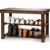 3-Tier Shoe Rack Bench Bamboo Organizer Storage Shoe Shelf Holds up to 210 lbs for Entryway Living Room, Brown and Bamboo