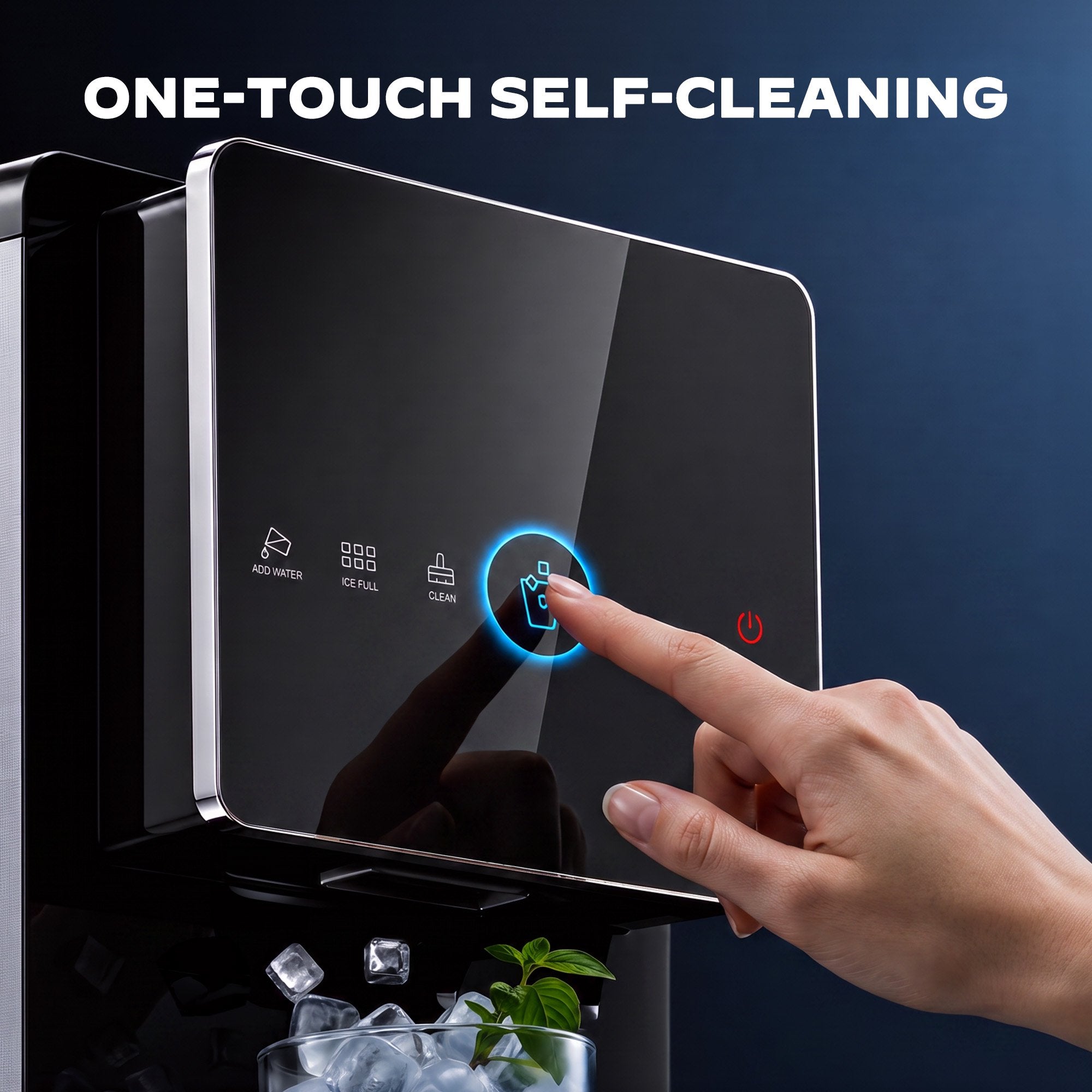 Philergo Nugget Ice Maker Countertop, Touch-Free Self-Dispensing Pebble Ice Machine, 40 lbs/24H Chewable Ice, 8-Minute Ice, One-Touch Self-Cleaning, Slim Portable Ice Maker for Home, Office and RV