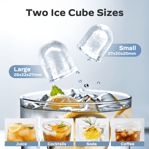 Ice Makers Machine 6 Mins 9 Bullet Ice, 26 Lbs/24 Hrs, Bullet Ice Maker with Self Cleaning Function, Portable Ice Maker for Home Kitchen Party, Black