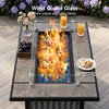 Philergo 43.2" Propane Fire Pit Table with Marble Tabletop, 52,000 BTU Rectangular Fire Pit with Glass Rock, Lid and Waterproof Cover for Outdoor, Patio Party