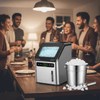 Philergo Nugget Ice Makers Countertop, 45lbs/24H with Self-Cleaning Function and Timer, Ice Maker Machine with Basket/Scoop for Home/Kitchen/Office, Stainless Steel