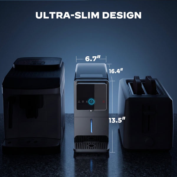 Philergo Nugget Ice Maker Countertop, Touch-Free Self-Dispensing Pebble Ice Machine, 40 lbs/24H Chewable Ice, 8-Minute Ice, One-Touch Self-Cleaning, Slim Portable Ice Maker for Home, Office and RV