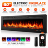 60" Ultra Thin Electric Fireplace Heater with App & Remote Control, 5300 BTU Recessed Wall Mounted Fireplace, Multicolor Flame, Touch Screen, Timer, WiFi Enabled