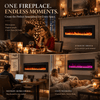 60" Ultra Thin Electric Fireplace Heater with App & Remote Control, 5300 BTU Recessed Wall Mounted Fireplace, Multicolor Flame, Touch Screen, Timer, WiFi Enabled