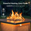 Philergo 28.2" Propane Fire Pits with RGB Strip, 62,000 BTU Rectangular Gas Fire Pit Table with Lava Rock for Outside, Patio, APP or Remote Control