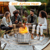 Philergo 19" Smokeless Fire Pit for Outside, Stainless Steel Wood Burning Fire Pit with Foldable Legs, Grill, Poker, Carry Bag