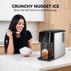 Philergo Nugget Ice Maker Countertop, Touch-Free Self-Dispensing Pebble Ice Machine, 40 lbs/24H Chewable Ice, 8-Minute Ice, One-Touch Self-Cleaning, Slim Portable Ice Maker for Home, Office and RV