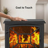 24'' Freestanding Electric Fireplace Heater Stove Portable Infrared Fireplace for Indoor, W/ Remote, Thermostat, 5 Variable Flame
