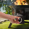 19 inch Portable Fire Pits with Grill for Outside 58000 BTU Gas Fire Bowl with Foldable Legs & Lid & Carry Kit & Lava Rock Stone