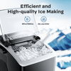 Ice Makers Machine 6 Mins 9 Bullet Ice, 26 Lbs/24 Hrs, Bullet Ice Maker with Self Cleaning Function, Portable Ice Maker for Home Kitchen Party, Black