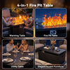 Philergo 51" Outdoor Propane Fire Pit Table with Tempered Glass Wind Guard, 60,000 BTU Large Gas Fire Pits with Sliding Tank Holder for Outdoor, Patio Party