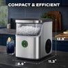 Philergo 35lbs/24H Nugget Ice Maker Countertop, Portable Ice Machine with Detachable Ice Basket, Silver