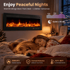 60" Ultra Thin Electric Fireplace Heater with App & Remote Control, 5300 BTU Recessed Wall Mounted Fireplace, Multicolor Flame, Touch Screen, Timer, WiFi Enabled