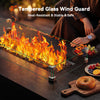 Philergo 51" Outdoor Propane Fire Pit Table with Tempered Glass Wind Guard, 60,000 BTU Large Gas Fire Pits with Sliding Tank Holder for Outdoor, Patio Party