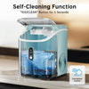 Nugget Ice Maker Countertop ,Pebble Ice Maker Machine with Self-Cleaning Function, 33lbs/24H with Ice Scoop and Basket for Home/Kitchen/Office, Light Blue