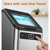 Philergo Nugget Ice Makers Countertop, 45lbs/24H with Self-Cleaning Function and Timer, Ice Maker Machine with Basket/Scoop for Home/Kitchen/Office, Stainless Steel