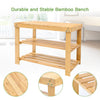 3-Tier Bamboo Shoe Rack Bench, Entryway Storage Bench Holds up to 210 lbs