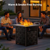 Philergo 32" Propane Fire Pit, 50,000 BTU Square Gas Fire Pit Table for Patio Garden Party with Lava Rocks, Removable Lid, CSA-Certified