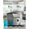 Philergo 35lbs/24H Nugget Ice Maker Countertop, Portable Ice Machine with Detachable Ice Basket, Silver