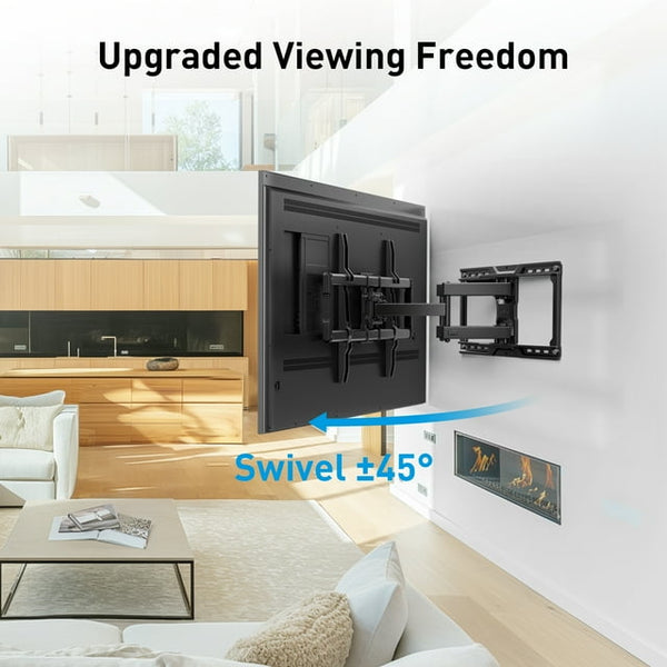 Perlesmith Full Motion TV Wall Mount Bracket for 50 to 90 inch TVs , Holds up to 150lbs, PSXF19B