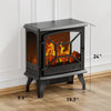 24'' Freestanding Electric Fireplace Heater Stove Portable Infrared Fireplace for Indoor, W/ Remote, Thermostat, 5 Variable Flame