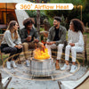 Philergo 17" Smokeless Fire Pit for Outside, Stainless Steel Wood Burning Fire Pit with Foldable Legs, Grill, Poker, Carry Bag