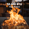 Philergo 32" Gas Fire Pits with Cup Holders for Outside, 50,000 BTU Propane Fire Pit Table with Lid and Lava Rock, Black