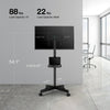 PERLESMITH Modern Rolling TV Stand with Wheels, Mobile TV Stand Cart for 23-60" TVs, Max 400x400mm Holds up to 88Lbs