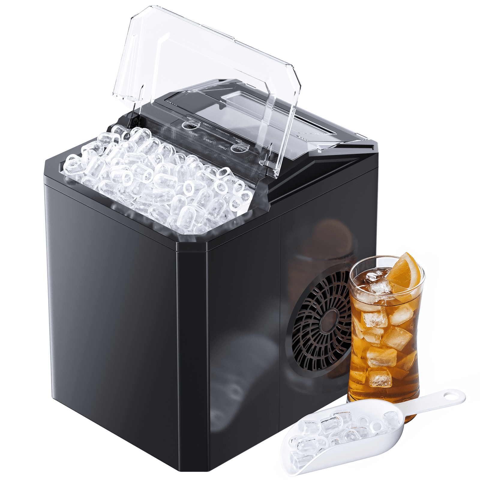 Philergo Countertop Ice Maker 26 lbs/24h 9 Cubes/6 Mins with Self-Cleaning Bullet Ice Maker for Home Office Bar Party