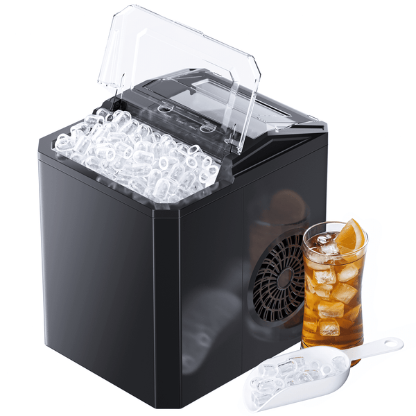 Philergo Countertop Ice Maker 26 lbs/24h 9 Cubes/6 Mins with Self-Cleaning Bullet Ice Maker for Home Office Bar Party
