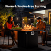 Philergo 28 Inch Propane Fire Pits with Cup Holders, 50000 BTU Steel Gas Fire Pit Table with Lid and Lava Rock for Outdoor