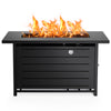 Philergo 42" Rectangular Gas Fire Pit Table, 60,000 BTU Propane Fire Pits for Outside with Lid and Lava Rock