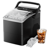 Ice Makers Machine 6 Mins 9 Bullet Ice, 26 Lbs/24 Hrs, Bullet Ice Maker with Self Cleaning Function, Portable Ice Maker for Home Kitchen Party, Black