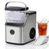 Philergo 35lbs/24H Nugget Ice Maker Countertop, Portable Ice Machine with Detachable Ice Basket, Silver