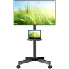 PERLESMITH Modern Rolling TV Stand with Wheels, Mobile TV Stand Cart for 23-60" TVs, Max 400x400mm Holds up to 88Lbs