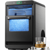 Philergo Nugget Ice Maker Countertop, 44Lbs/24H, Self-Cleaning Pellet Ice Machine with Ice Scoop and Basket, 10-15 Minute Ice Making for Home/Kitchen/Office, Black