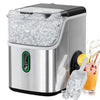 Philergo 35lbs/24H Nugget Ice Maker Countertops with LED Indicator, Portable Chewable Pebble Ice Machine with Self-Cleaning, Crushed Sonic Ice for Hmoe, Kitchen, RV, Stainless Steel