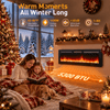 Philergo 60" Electric Fireplace, 1400W Wall Mount, Recessed Fireplace Insert Heater wiht Remote Control, 20 Adjustable Flame Color, Timer and Touch Screen