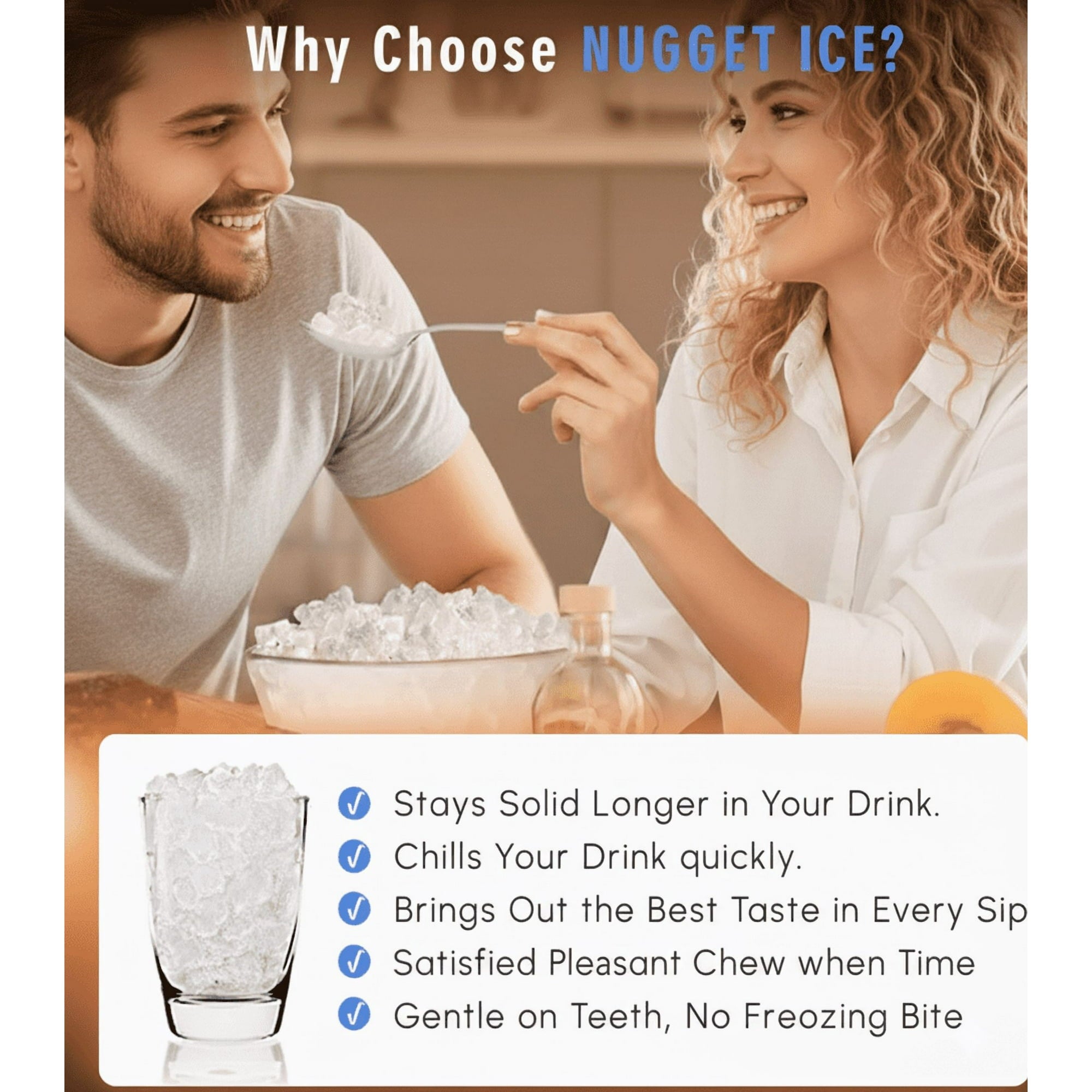 Philergo Nugget Ice Maker Countertop, 44Lbs/24H, Self-Cleaning Pellet Ice Machine with Ice Scoop and Basket, 10-15 Minute Ice Making for Home/Kitchen/Office, Black