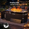 Philergo 51" Outdoor Propane Fire Pit Table with Tempered Glass Wind Guard, 60,000 BTU Large Gas Fire Pits with Sliding Tank Holder for Outdoor, Patio Party
