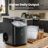 Philergo Nugget Ice Maker Countertop, Pebble Ice Maker with Soft Chewable Ice, 35 lbs/24 Hrs for Home, Kitchen, RV, Camping, Black